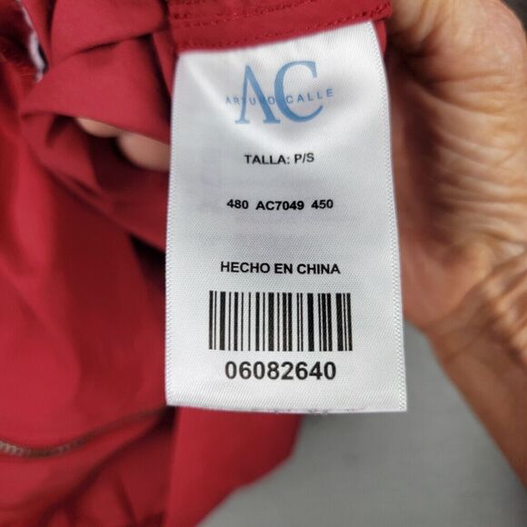 Arturo Calle Actitud Chaqueta Track Jacket Small Red Full Zip Pockets Anchor - Picture 7 of 16